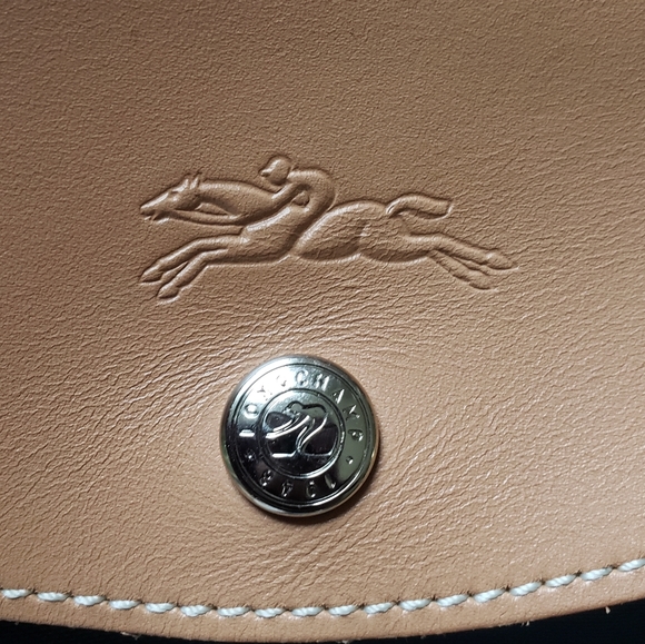 C8,137 Longchamp Blue Nylon Leather Trim Embellished - Picture 3 of 11